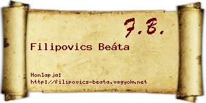 Filipovics Beáta névjegykártya
